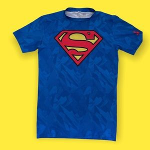 Large Boys Under Armour Superman Compression Heat Gear Active Wear Shirt…